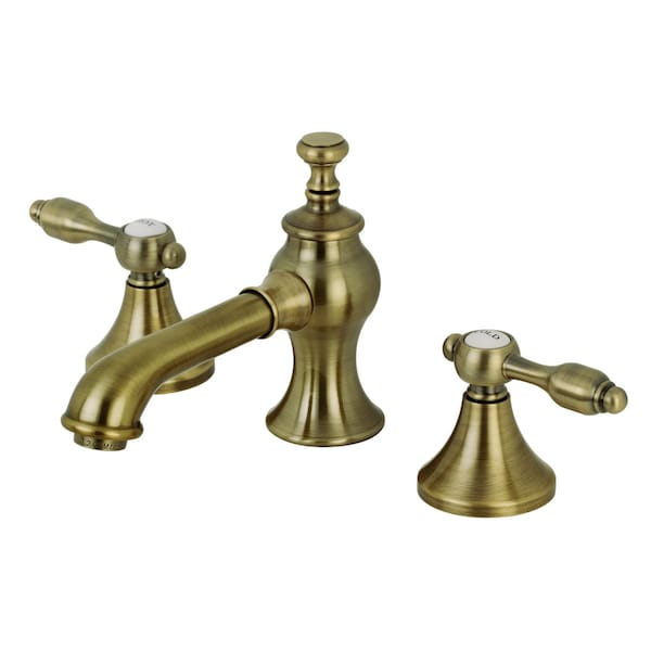 KC7063TAL Tudor 8" Widespread Bathroom Faucet, Antique Brass